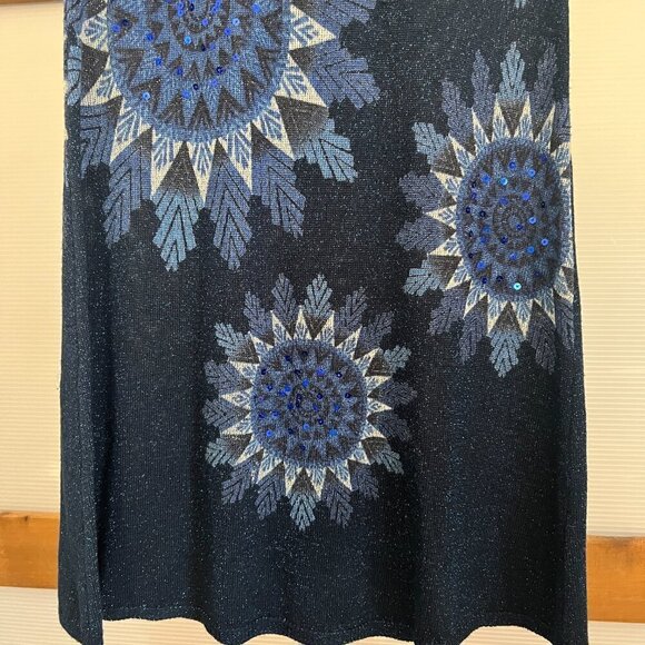 Desigual Helen Mandala Sequin Print 3/4 Sleeve Knit Mini Scoop Neck Dress Sz M - Picture 11 of 13